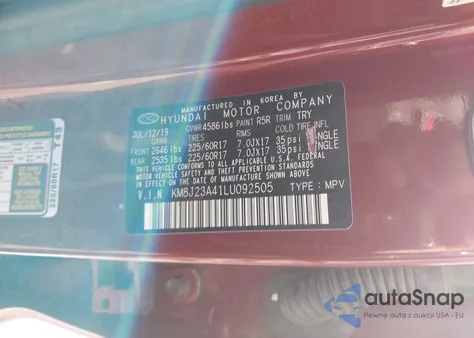 2020 Hyundai Tucson Se z USA, uszkodzony, nr VIN KM8J23A41LU092505